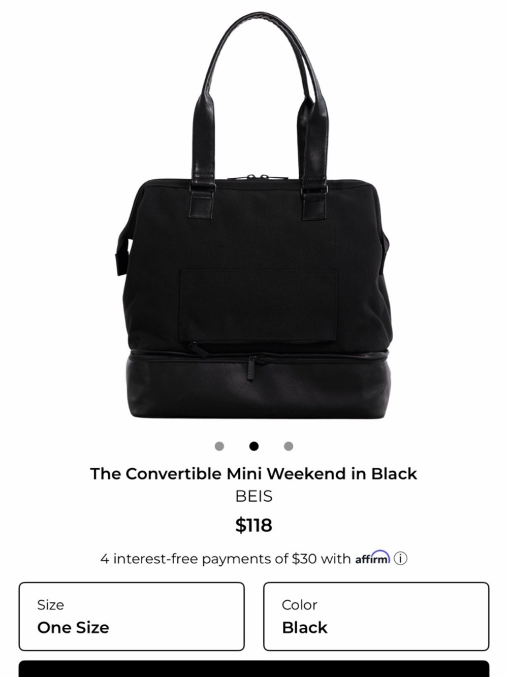 BEIS The Convertible Mini Weekender - Picture 6 of 6